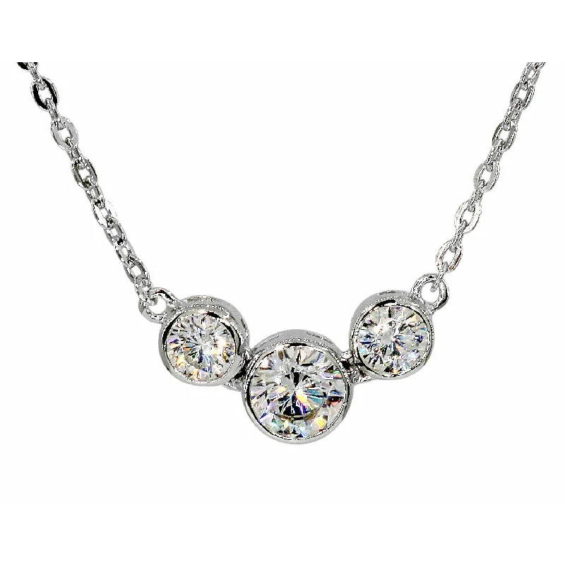 Ladies necklaces titanium options-Trio Bezel Necklace