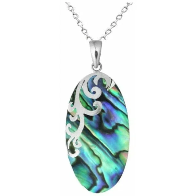 Ladies necklaces animal charms-Scroll Abalone Necklace