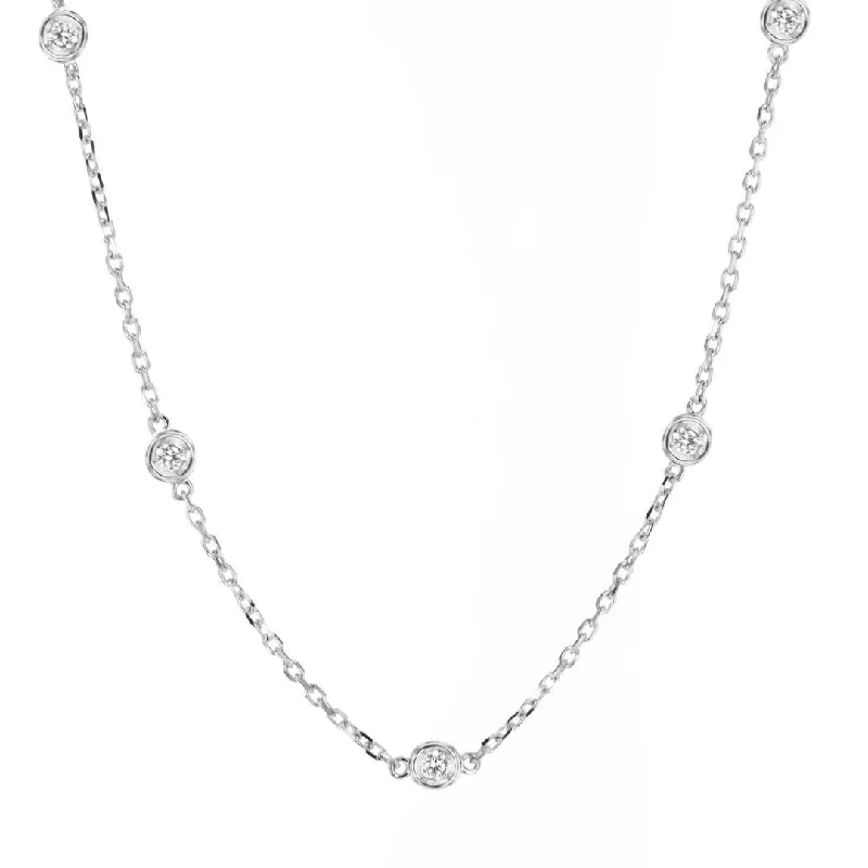 Ladies necklaces worldwide styles-0.80 ctw Diamonds By The Yard Necklace