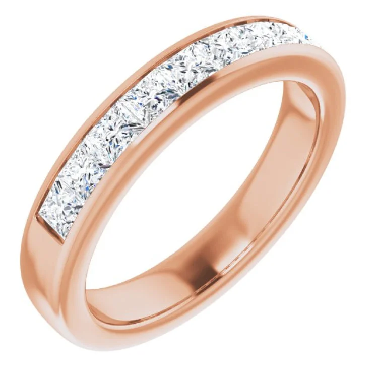 Ladies rings cute accents-14K Rose 1 3/8 CTW Natural Diamond Band