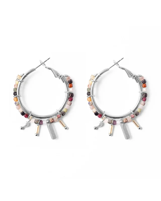 Ladies earrings hoop styles-Gemma Silver Earrings