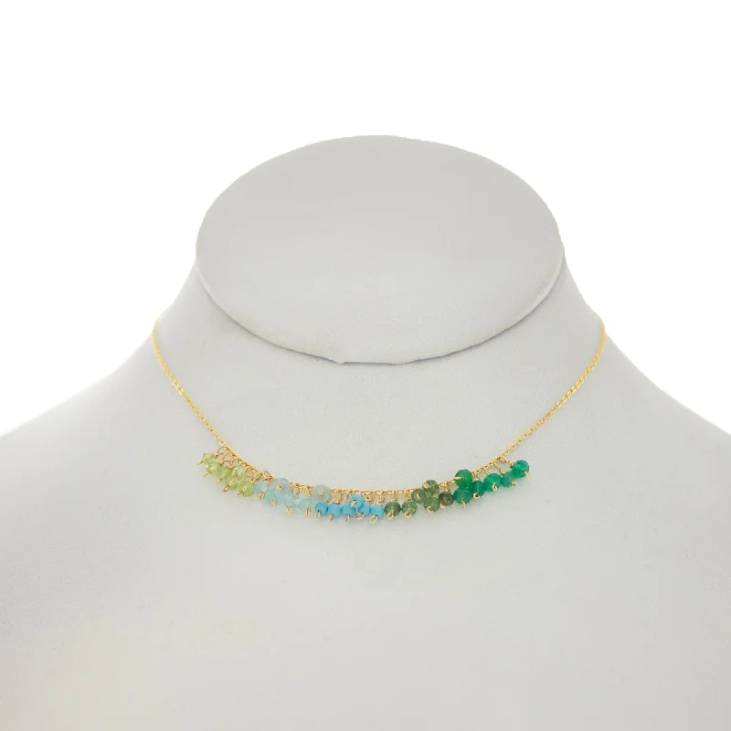 Ladies necklaces standout pieces-Shamrock Green - Minty Green Rondelles Dangle Necklace