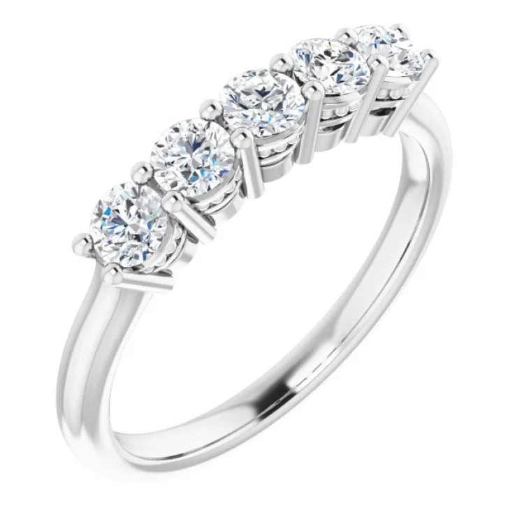 Ladies rings colorful gems-Platinum 1/2 CTW Natural Diamond Anniversary Band