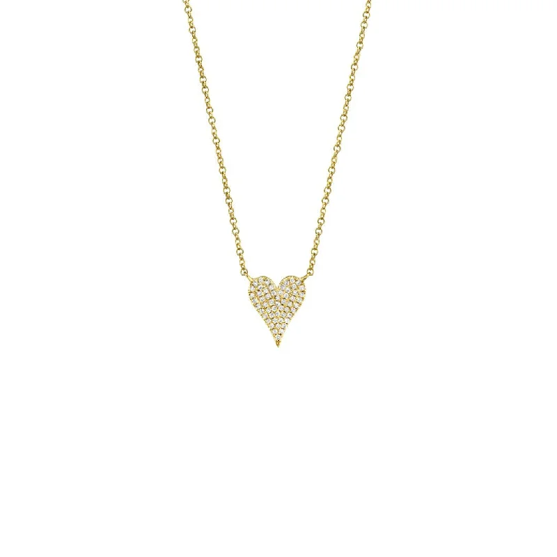 Ladies necklaces gold-plated-0.11 ctw Diamond Heart Necklace