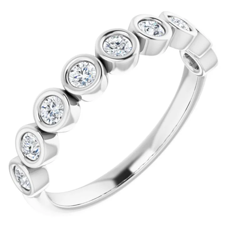 Ladies rings 2025 trends-14K White 1/2 CTW Natural Diamond Anniversary Band