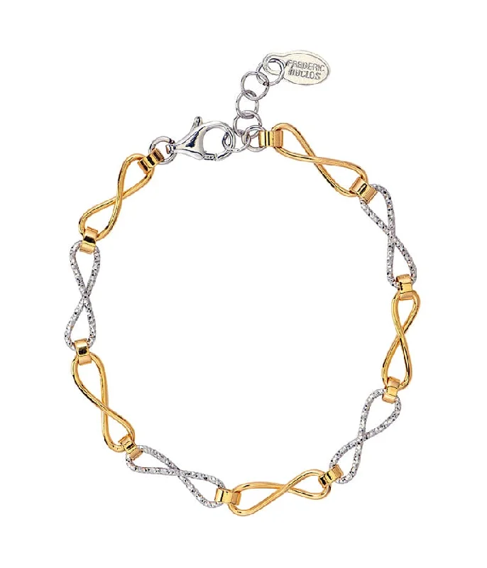 Ladies bracelets budget picks-Sterling Silver & Yellow Gold Plated Infinity Bracelet