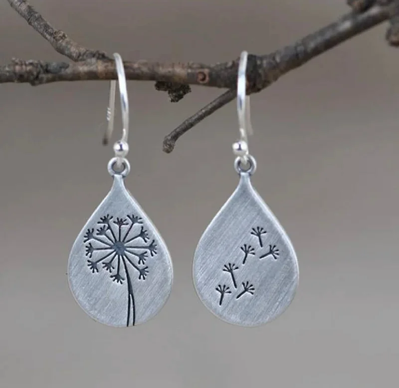 Ladies earrings online shopping-Beautiful Wishing Dandelion Earrings