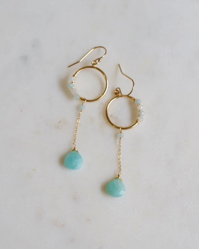 Ladies earrings celebrity trends-Fiona Amazonite Earrings