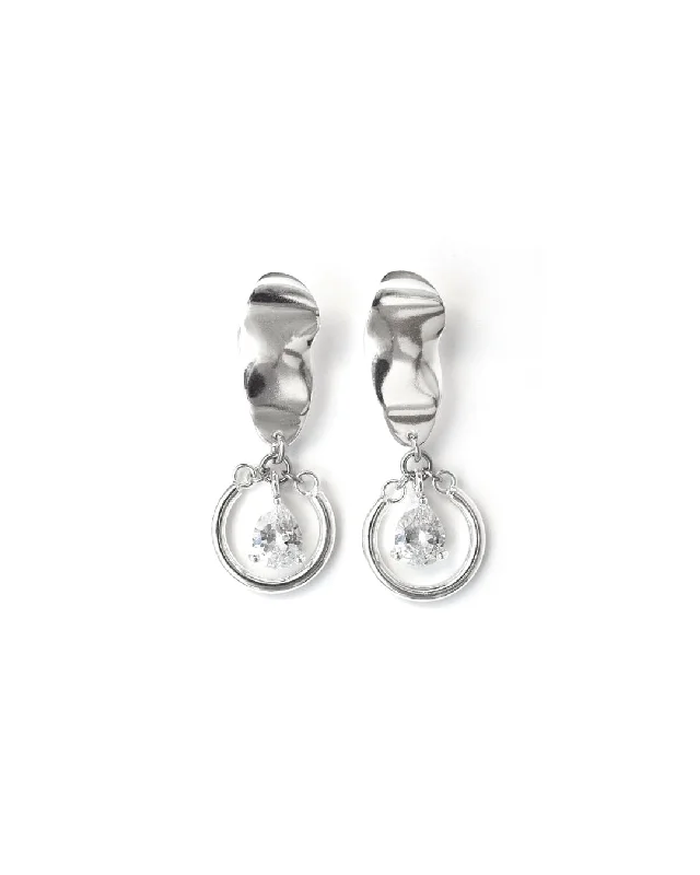 Ladies earrings dangle looks-Calypso Silver Earrings