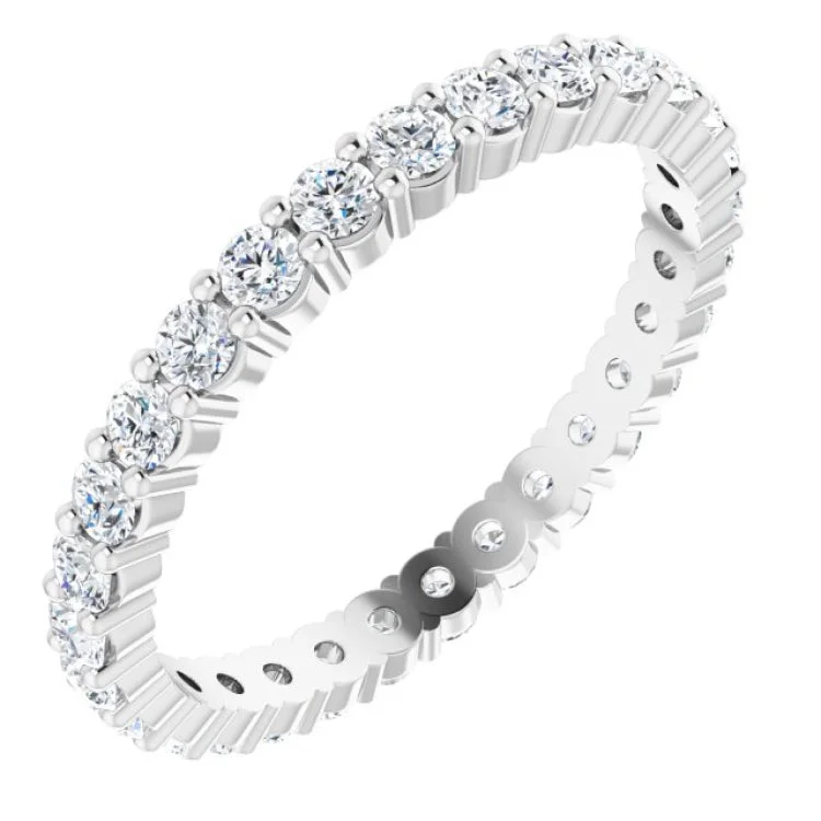 Ladies rings 2025 trends-14K White 1 CTW Lab-Grown Diamond Eternity Band Size 8