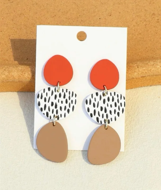 Ladies earrings custom options-Geometric Drop Earrings