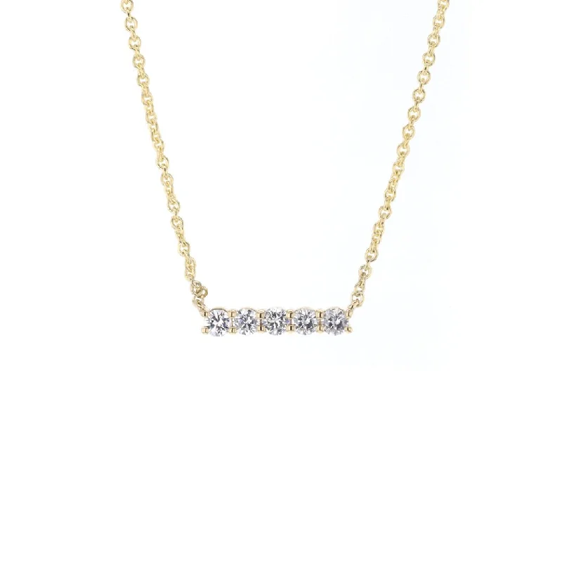 Ladies necklaces investment value-0.49 ctw Diamond Bar Necklace