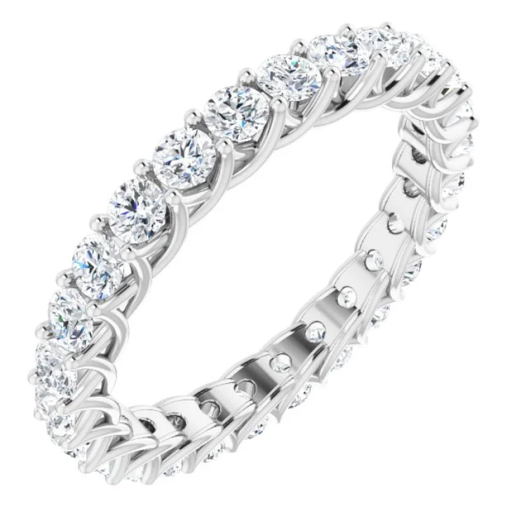 Ladies rings minimalist styles-14K White 1 1/2 CTW Diamond Eternity Band