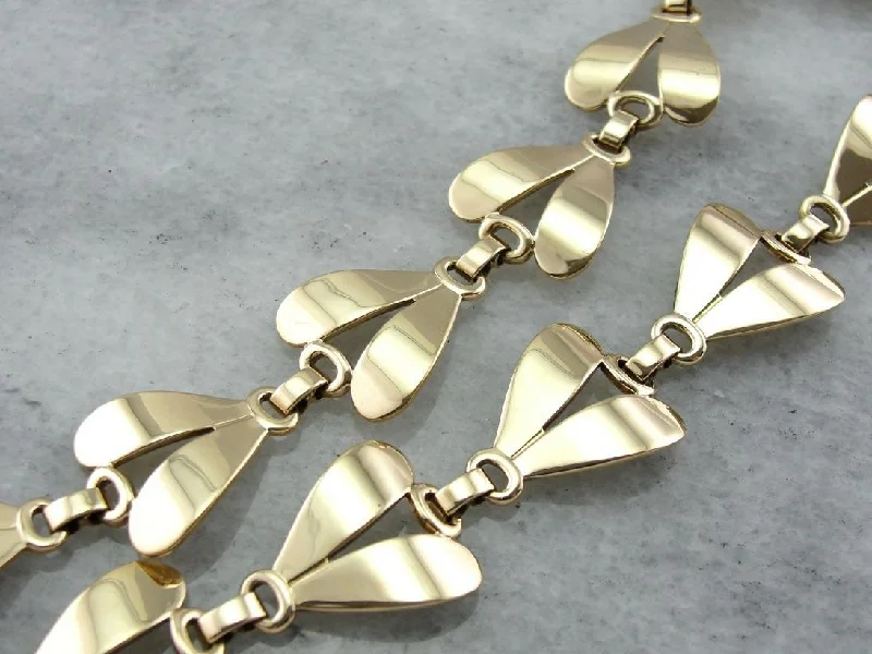 Ladies necklaces custom options-Danish Modern Mastery: Stunning Polished Yellow Gold Necklace