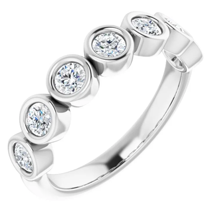 Ladies rings designer labels-Platinum 3/4 CTW Natural Diamond Anniversary Band