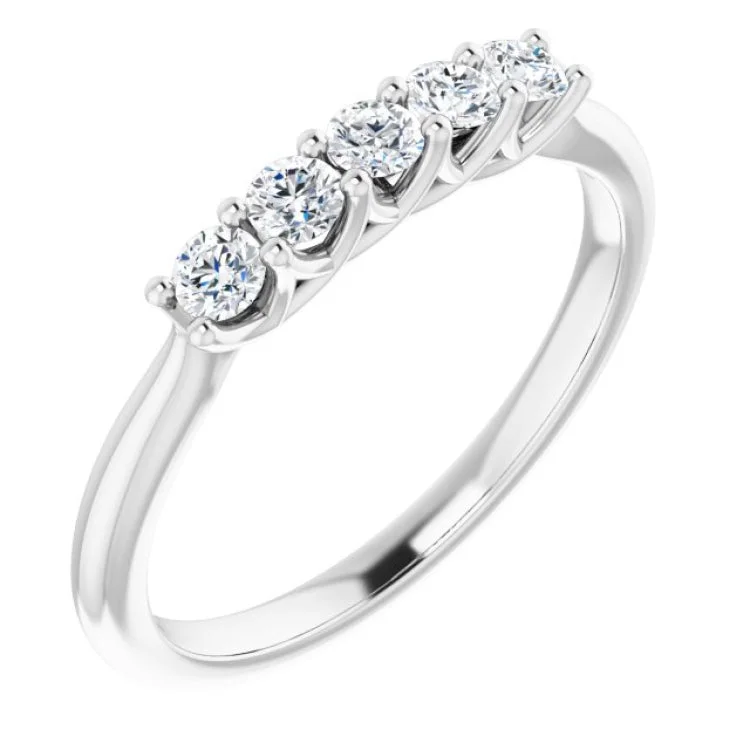 Ladies rings handmade pieces-14K White 1/3 CTW Natural Diamond Anniversary Band