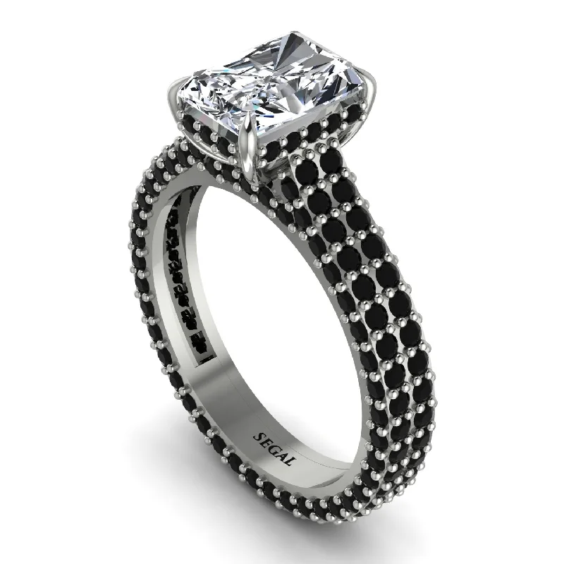 Ladies engagement rings social media trends-Radiant Cut Diamond Pave Engagement Ring - Kenzie No. 33