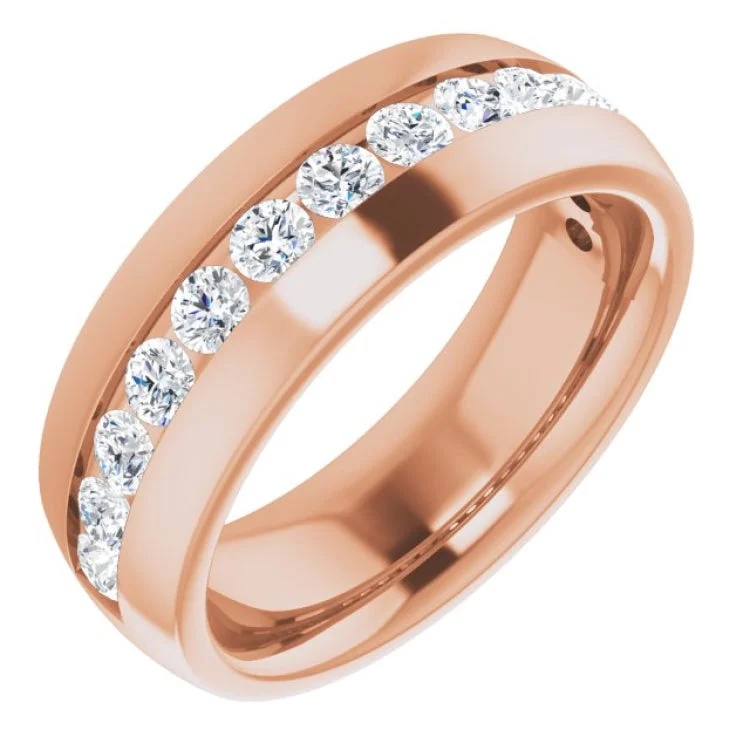 Ladies rings global brands-14K Rose 1 3/8 CTW Natural Diamond Band