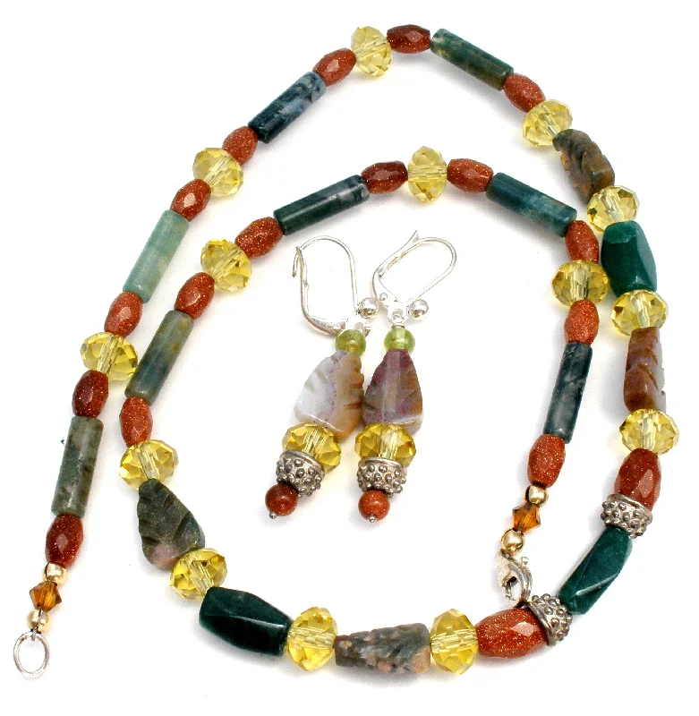 Ladies necklaces popular brands-Roger Wagoner Designs Gemstone Necklace Set