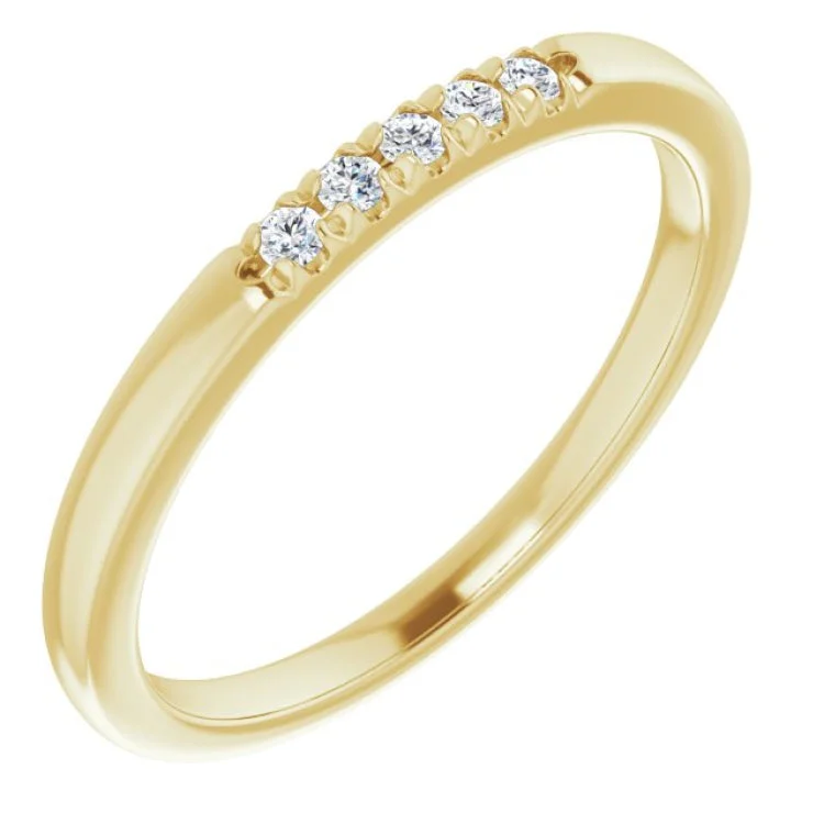 Ladies rings birthday surprises-14K Yellow .07 CTW Natural Diamond Anniversary Band