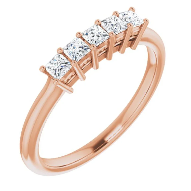 Ladies rings engagement options-14K Rose 1/3 CTW Natural Diamond Anniversary Band