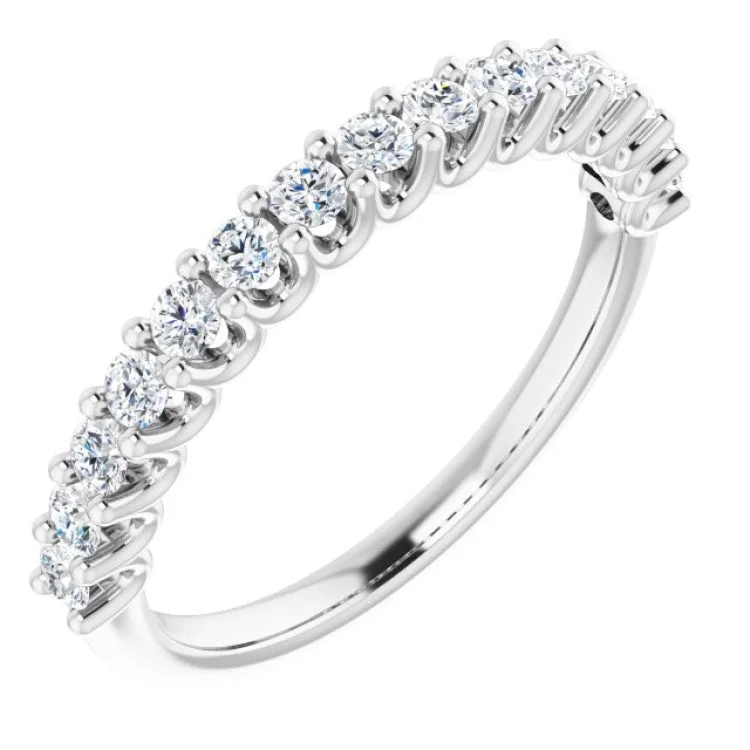 Ladies rings size guide-14K White 1/2 CTW Lab-Grown Diamond Anniversary Band