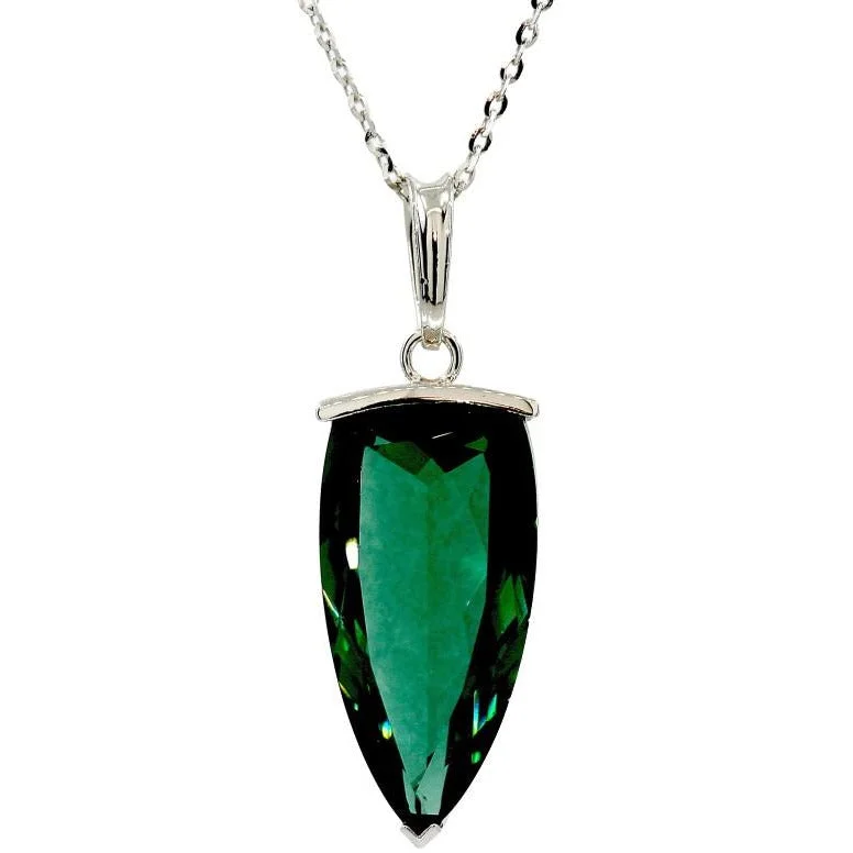 Ladies necklaces creative pieces-Siberian Green Quartz Trillion Necklace