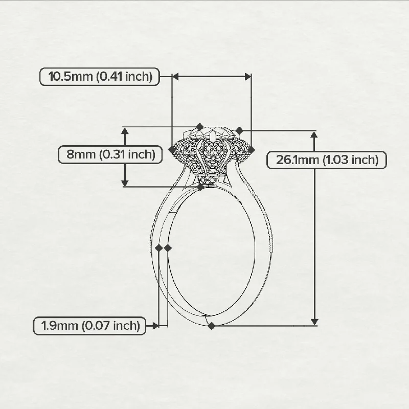 Ladies engagement rings warranty options-Emerald Crown Halo Engagement Ring - Annie No. 29