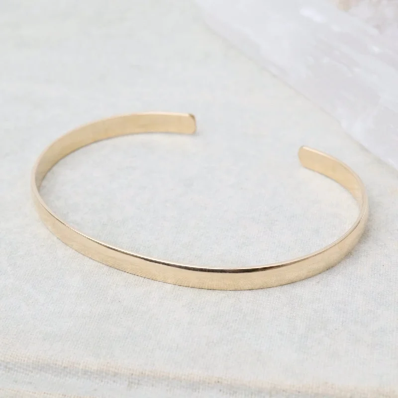 Ladies bracelets classic designs-Low Dome Gold Filled Cuff Bracelet