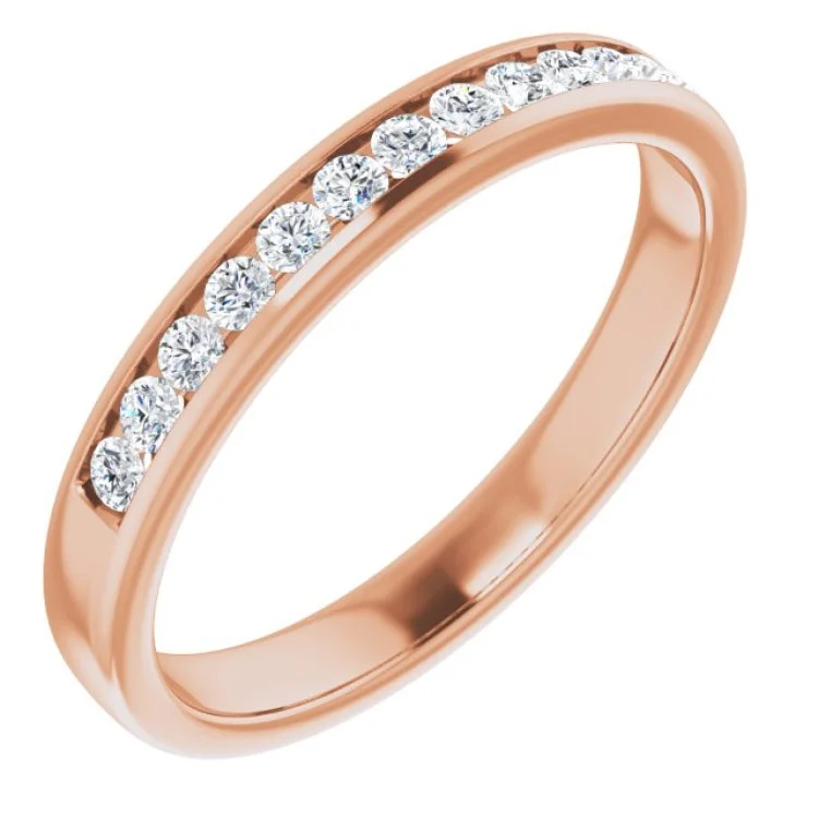 Ladies rings wedding accessories-14K Rose 3/8 CTW Natural Diamond Band