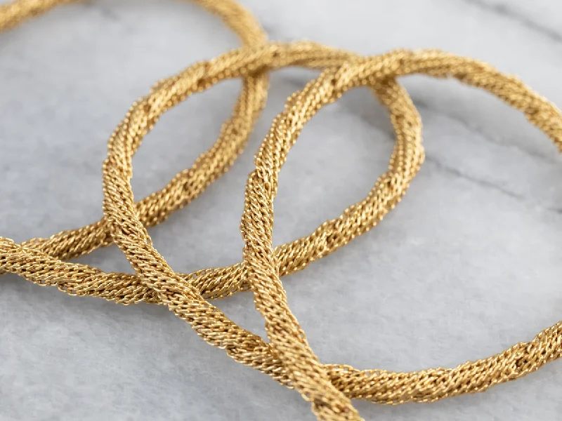 Ladies necklaces handmade designs-18K Gold Mesh Chain Necklace