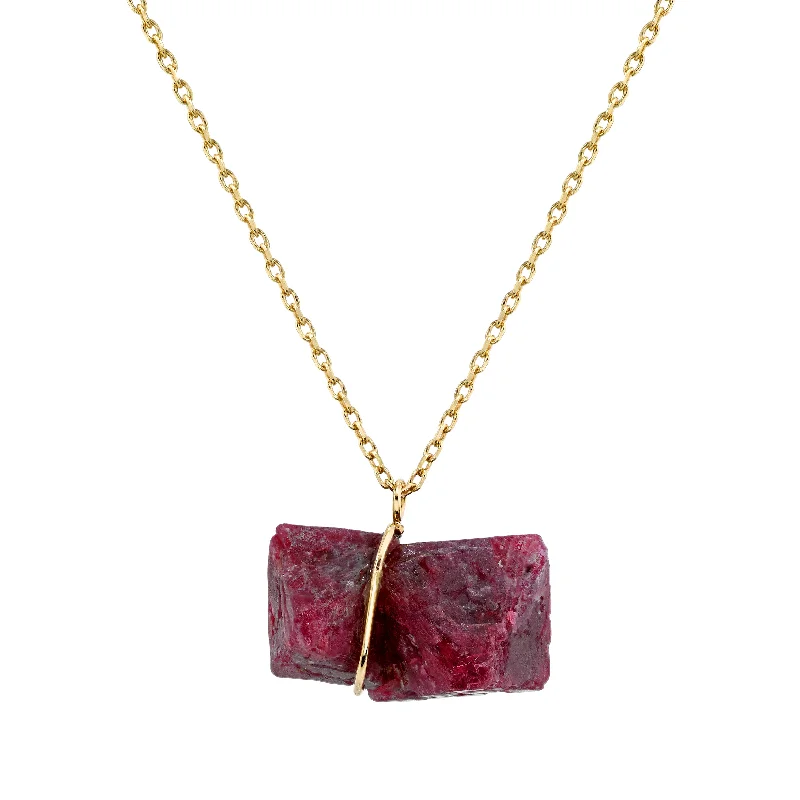 Ladies necklaces multi-layer-One-of a-Kind Raw Spinel Necklace