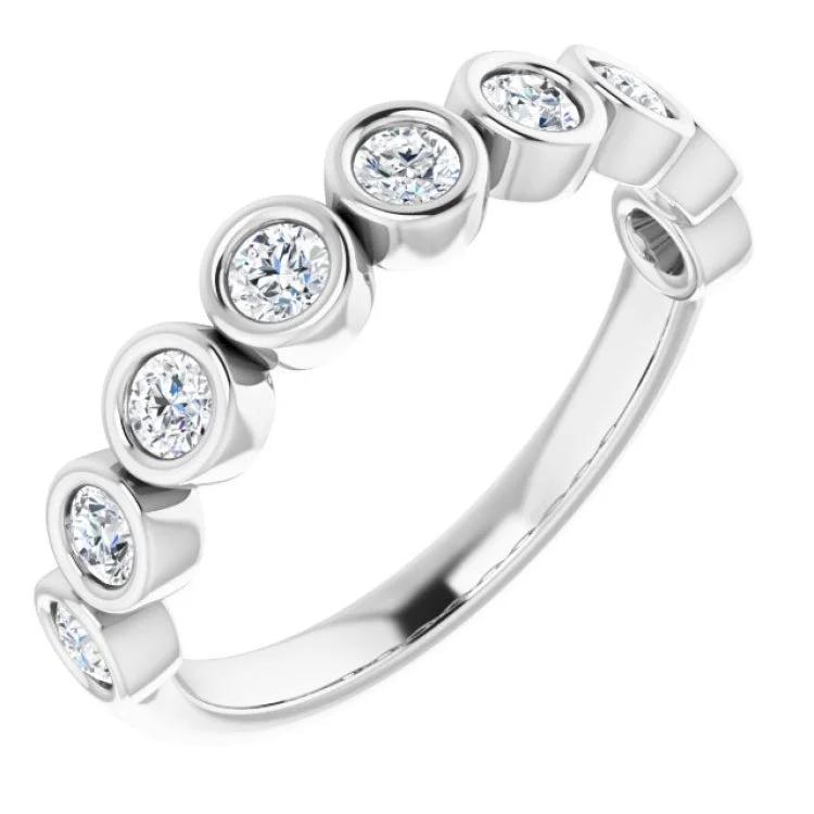 Ladies rings memory keepsakes-Platinum 1/2 CTW Natural Diamond Anniversary Band