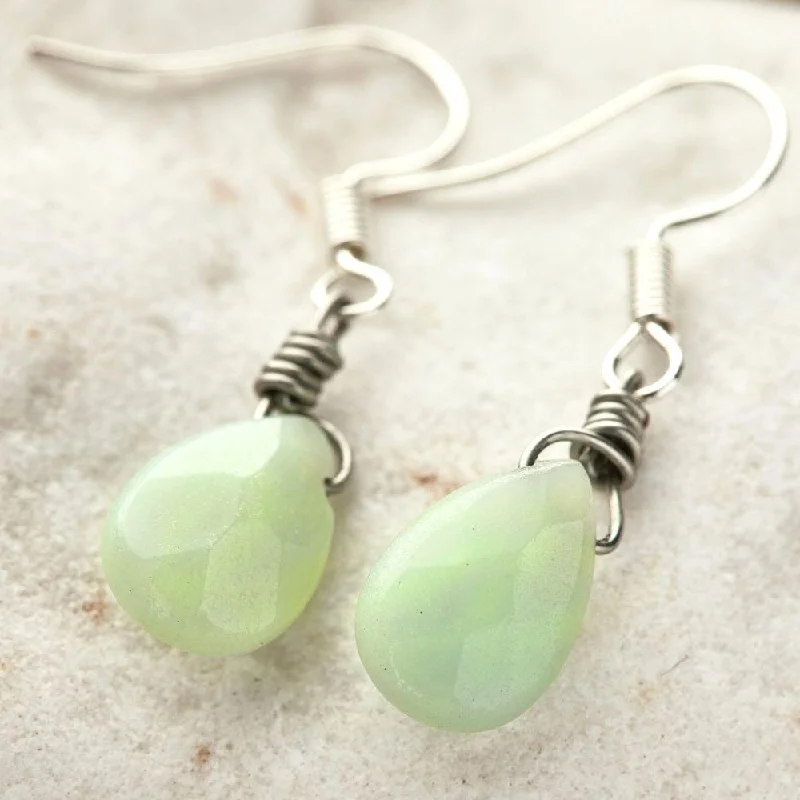 Ladies earrings heart shapes-Amazonite Teardrop Earrings