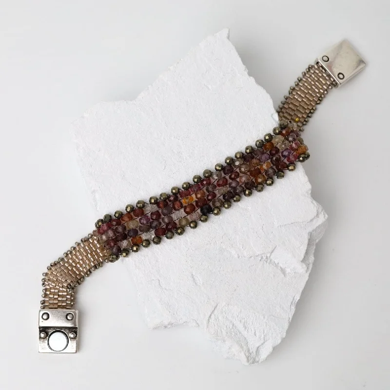 Ladies bracelets ruby gems-Hand Woven Soft Bracelet of Tundra Sapphire