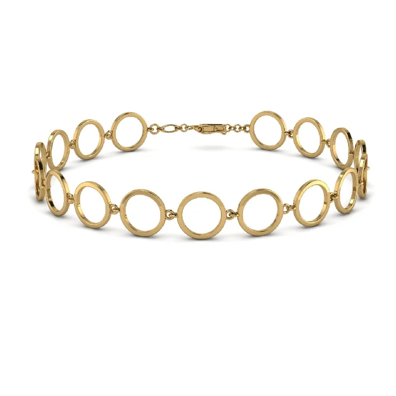 Ladies bracelets girlfriend treats-Round Gold Bracelet - Louisa No. 1