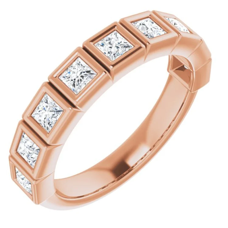 Ladies rings global brands-14K Rose 3/4 CTW Natural Diamond Anniversary Band