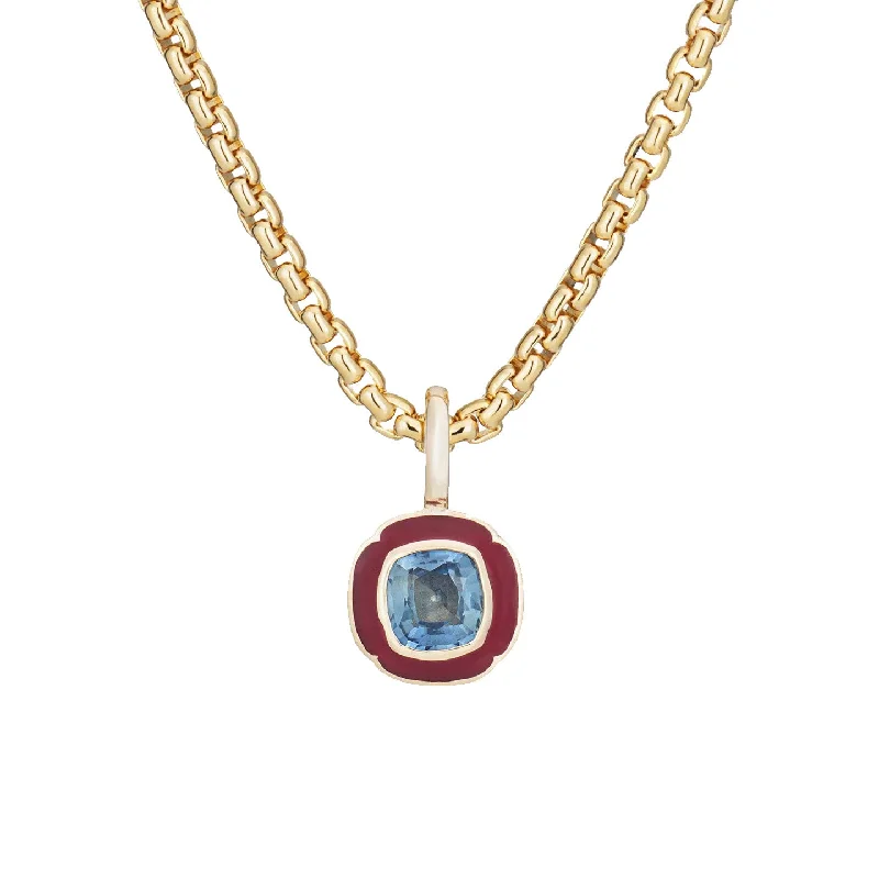 Ladies necklaces gold designs-Blue Sapphire Tulip Pendant Necklace