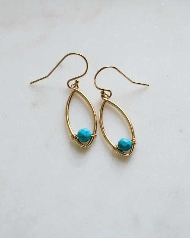 Ladies earrings star motifs-Turquoise ritual earrings