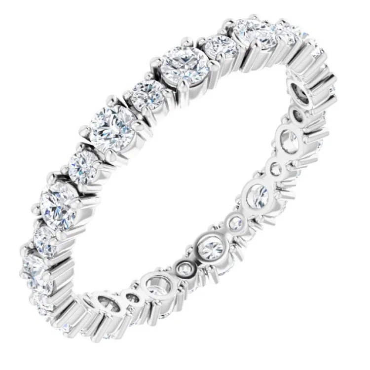 Ladies rings stacking trends-14K White 1 1/5 CTW Lab-Grown Diamond Eternity Band