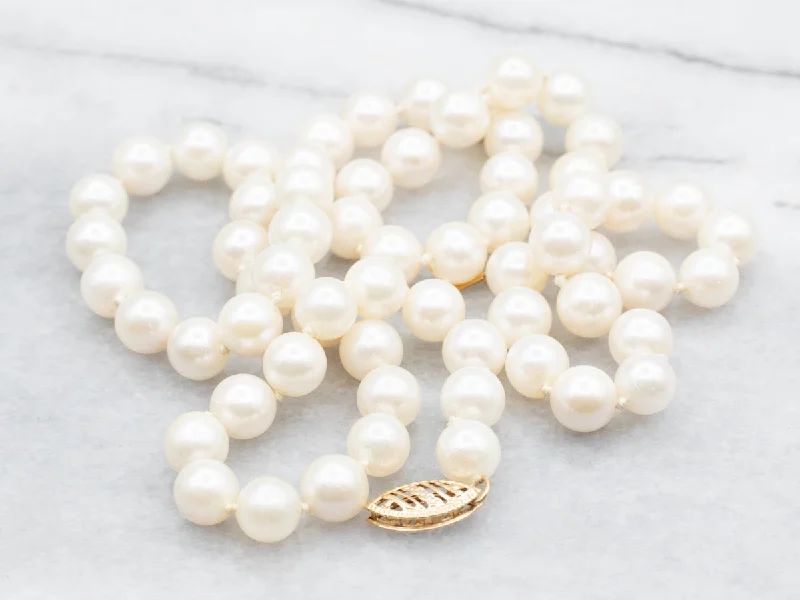 Ladies necklaces birthday surprises-Vintage Saltwater Pearl Beaded Necklace