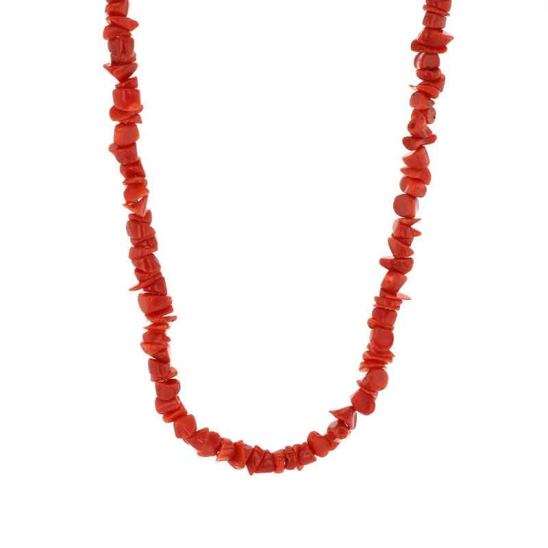 Ladies necklaces cute accents-Coral Bead Necklace