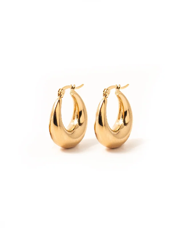 Ladies earrings holiday gifts-Oculus Gold Earrings