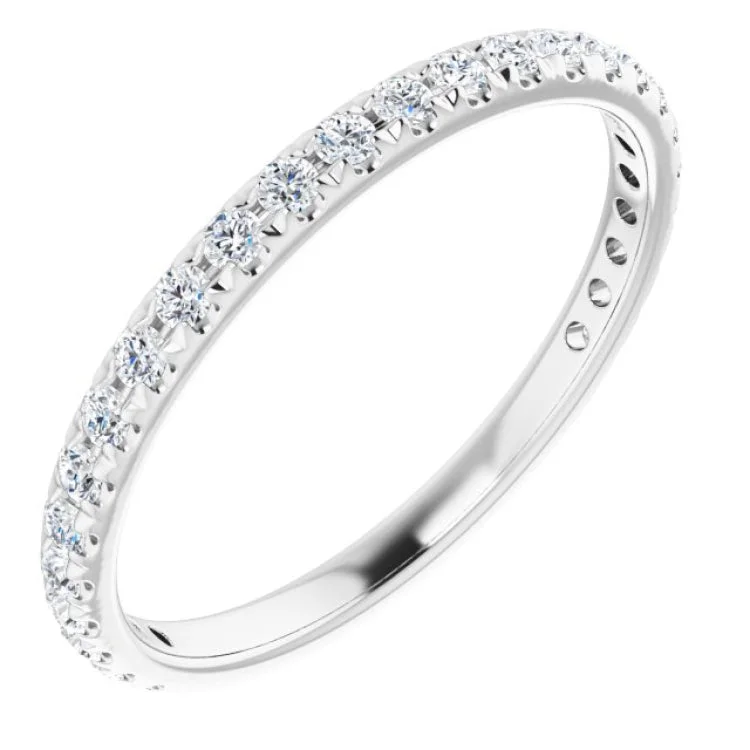 Ladies rings European flair-14K White 1/3 CTW Natural Diamond French-Set Anniversary Band