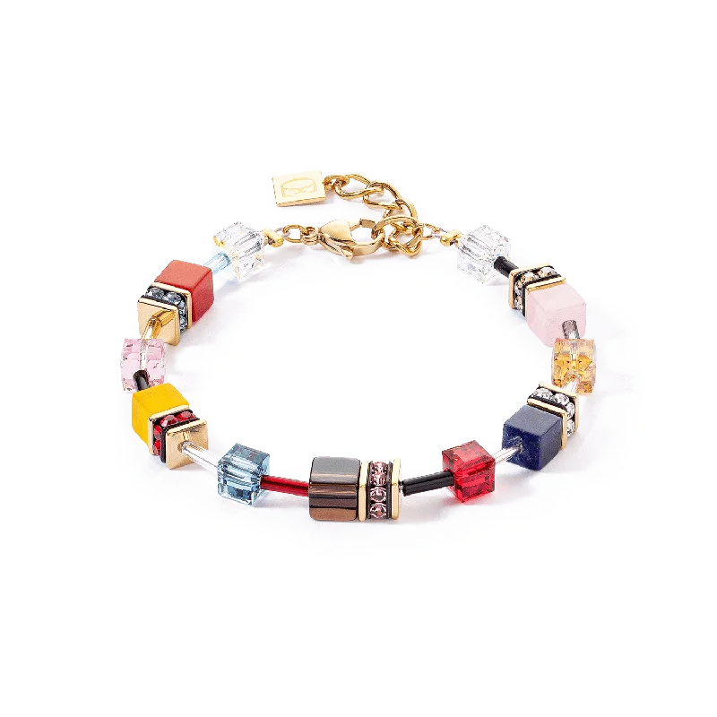 Ladies bracelets colorful gems-Multicolor Energy GeoCube Bracelet