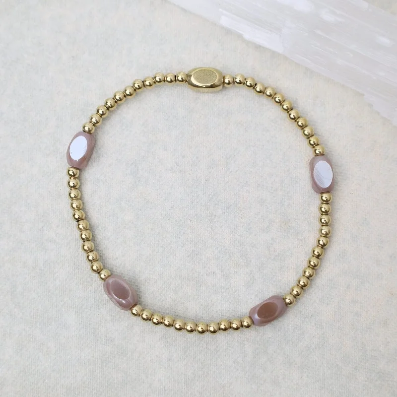 Ladies bracelets online shopping-Here & There Pop Of Color Bracelet in Sandy Taupe & Gold