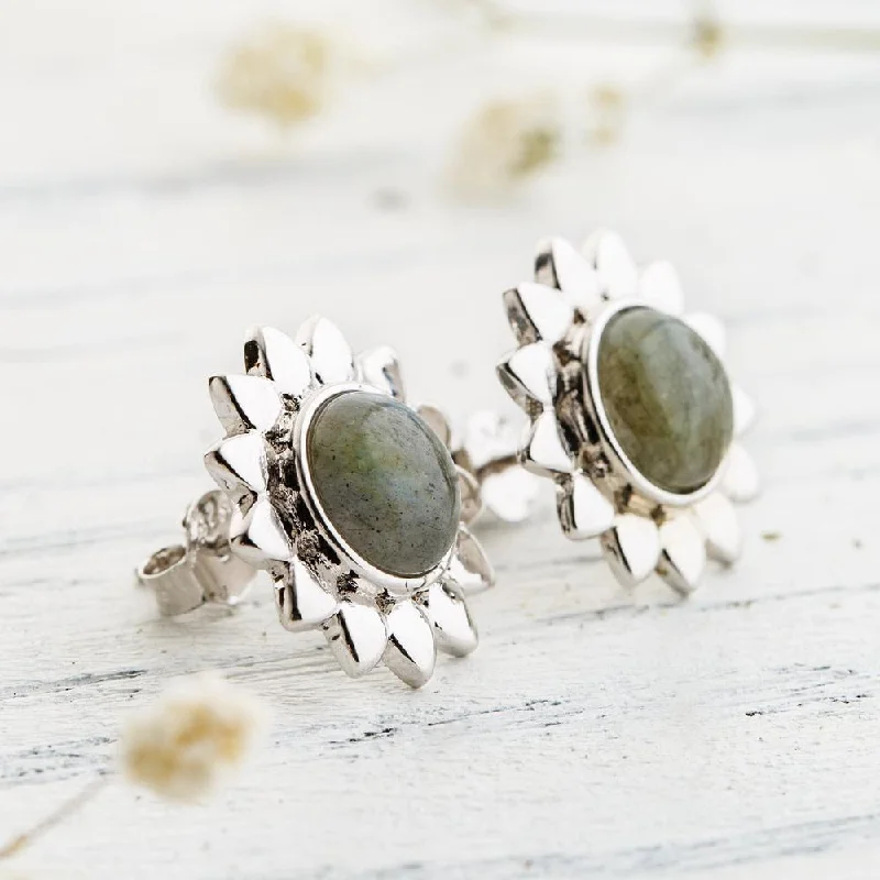 Ladies earrings latest styles-Silver Labradorite Earrings