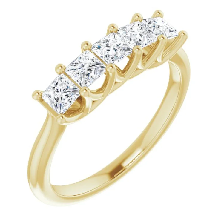 Ladies rings natural stones-14K Yellow 3/4 CTW Natural Diamond Anniversary Band