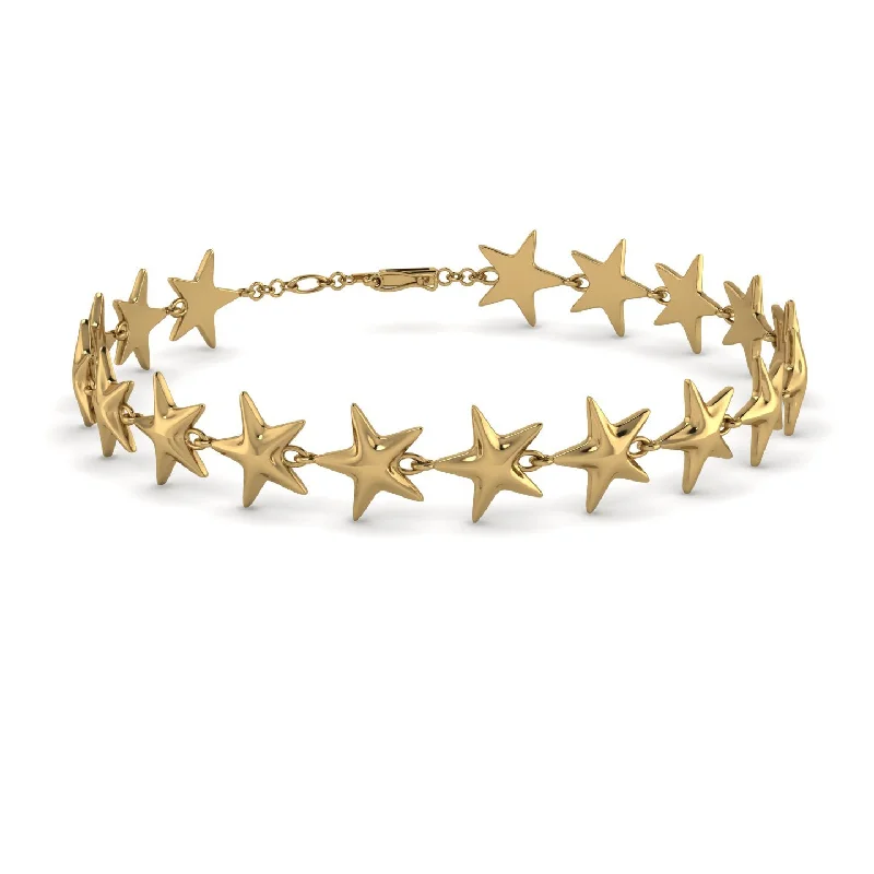 Ladies bracelets modern appeal-Star Gold Bracelet - Sariah No. 1