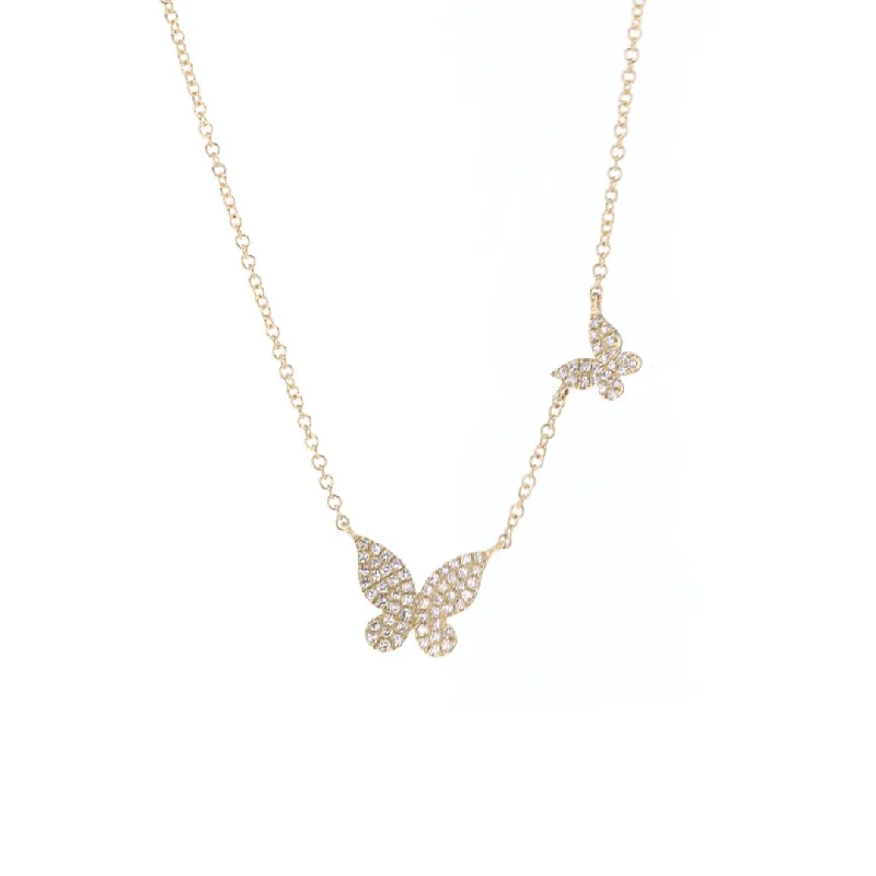 Ladies necklaces anniversary picks-0.18 ctw Diamond Butterfly Necklace